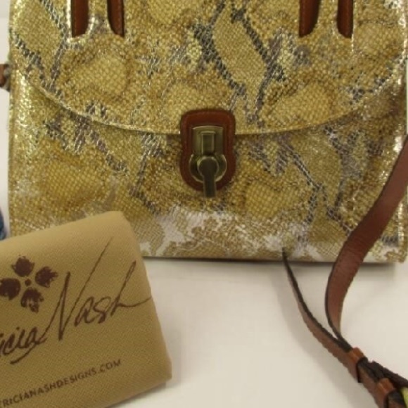 Patricia Nash Handbags - 🦋 RESERVED Patricia Nash 10th Anniversary Metallic Leather Boston Crossbody Bag